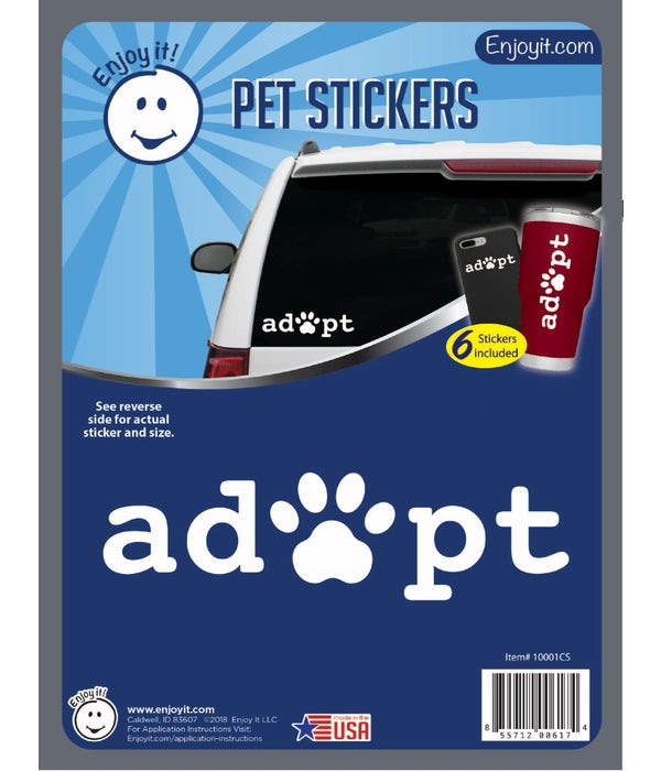Adopt and Paw Car Stickers