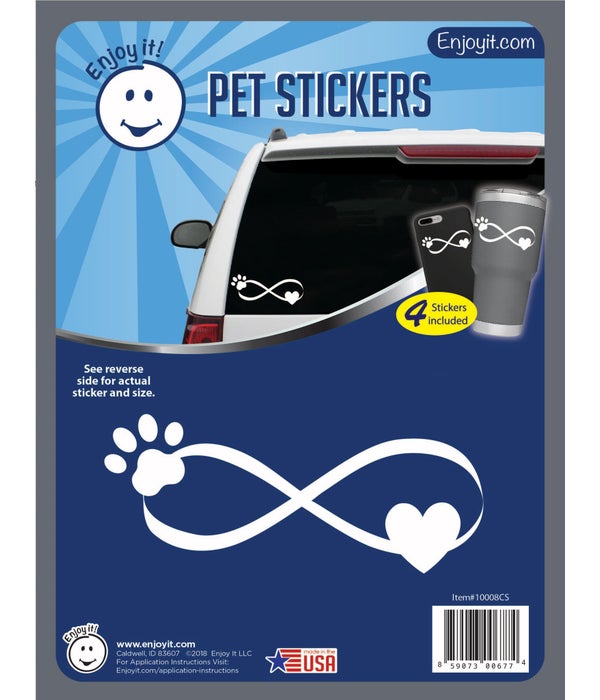 Infinity Symbol with Pet Paw Car Sticker