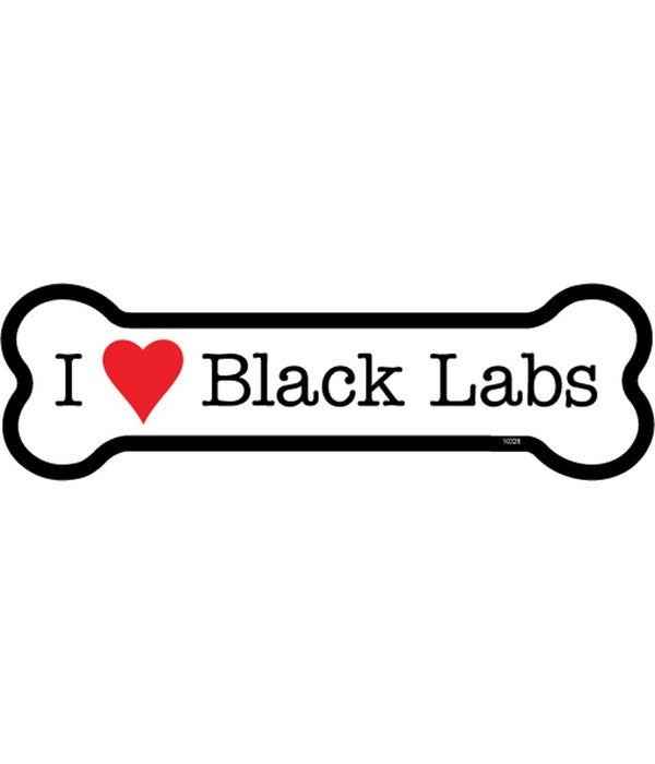I (heart) Black Labs -2x7 Bone Shaped Magnet