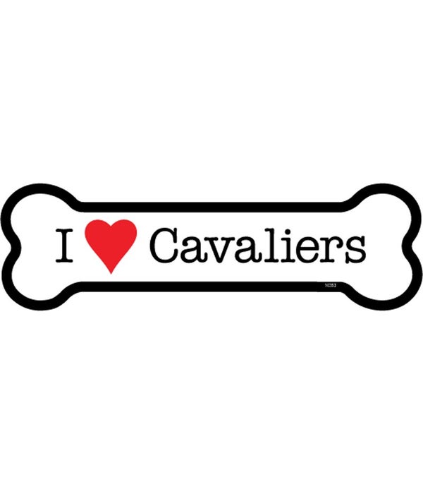 I (heart) Cavaliers -2x7 Bone Shaped Magnet
