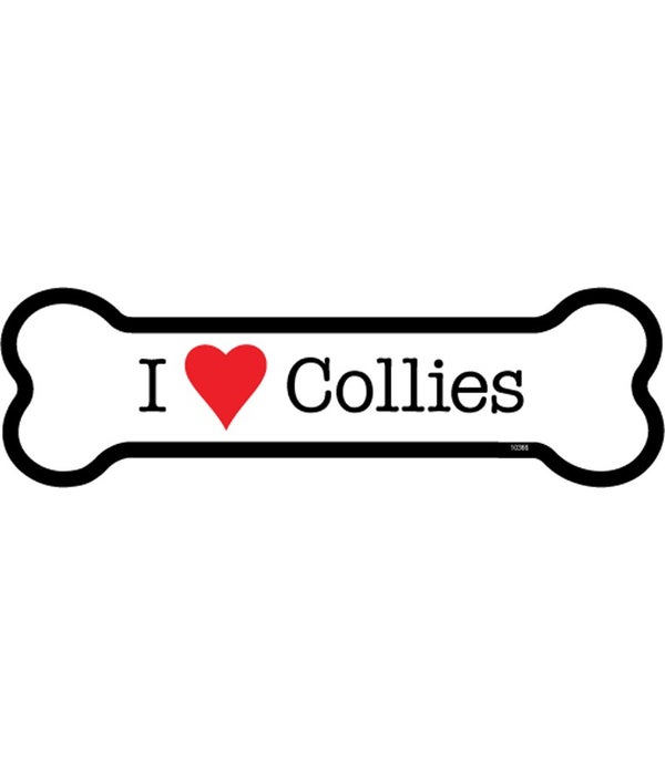 I (heart) Collies -2x7 Bone Shaped Magnet