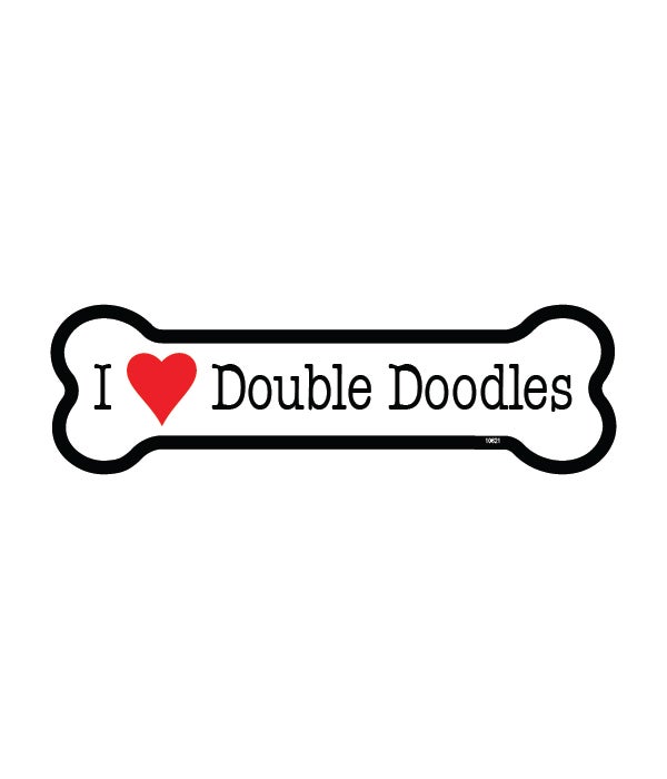 I (heart) Double Doodles -2x7 Bone Shaped Magnet