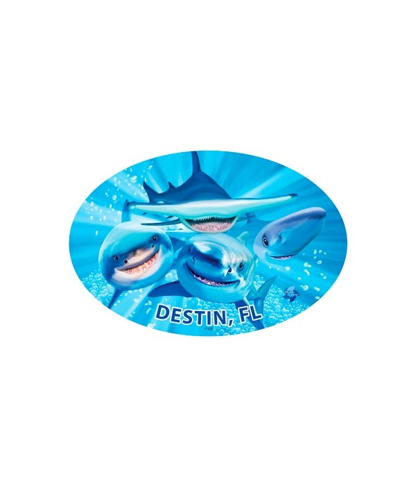 Sharks (4) - Michael Searle oval magnet