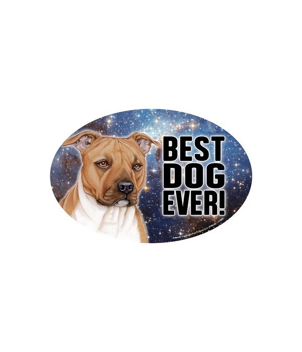 Pitbull (tan) (Best Dog Ever!) 6" Oval M