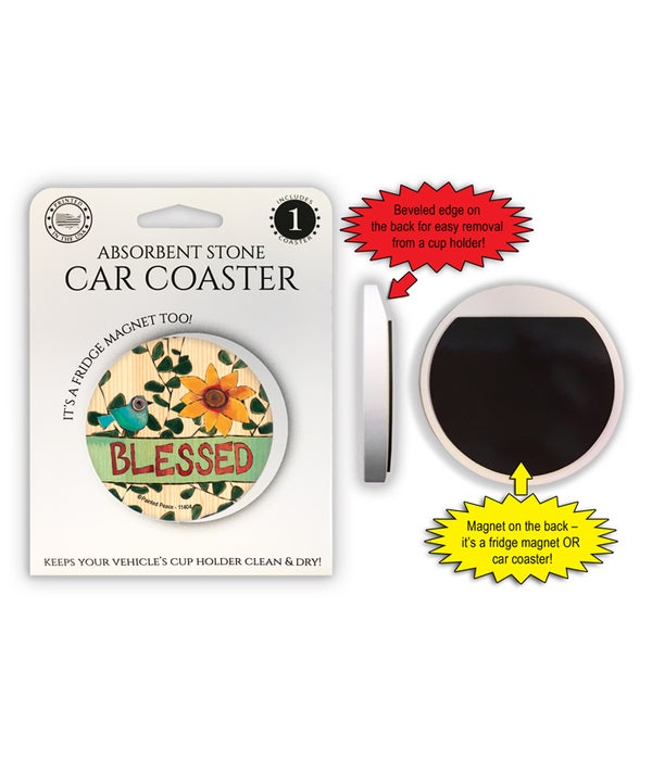 Blessed 1 Pack Car Coaster