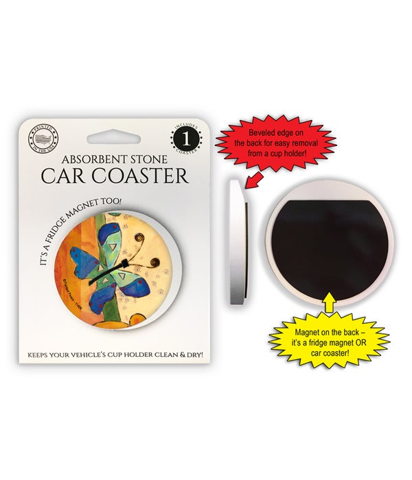 Butterfly 1 Pack Car Coaster