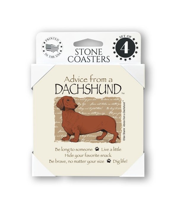 Advice from a Dachshund  coaster 4-pack