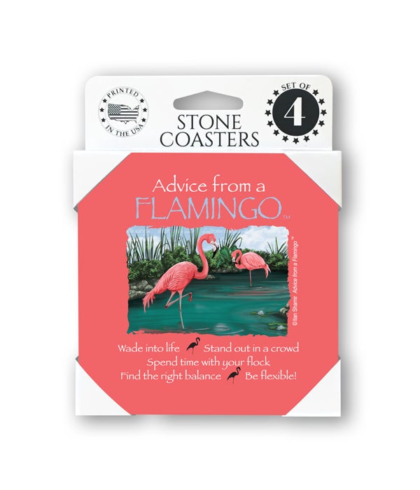 Advice from a Flamingo  coaster 4-pack