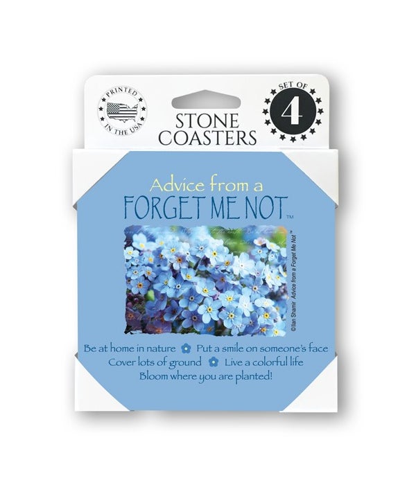 Advice from a Forget Me not  coaster 4-