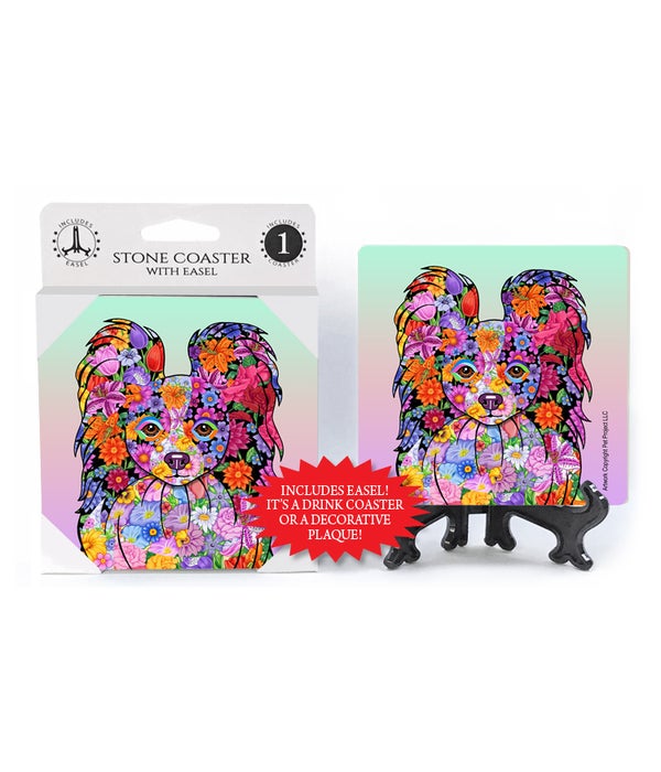 Papillon -1 pack stone coaster