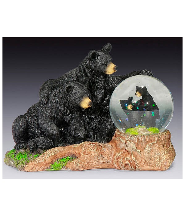 Black Bear family w/water dome 4 -1/4"T