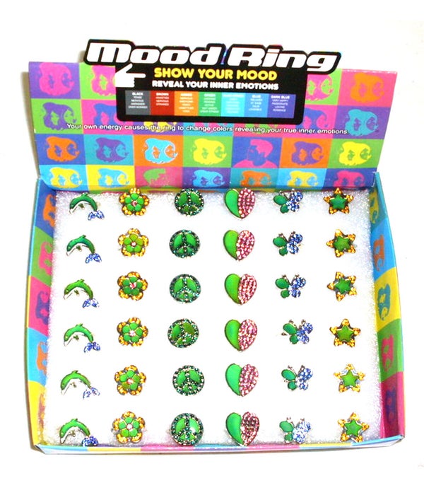 Assorted w/Stones Mood Ring 36PC