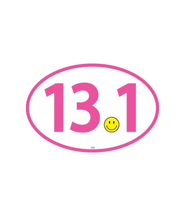 13.1 (smiley for dot) Pink Oval magnet