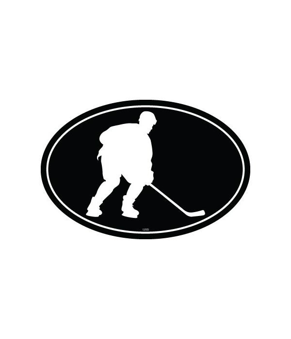 Hockey Player (silhouette) Oval magnet