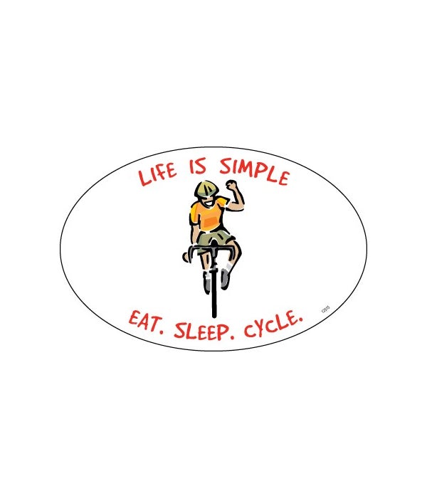Life is Simple Eat Sleep Cycle Oval magn