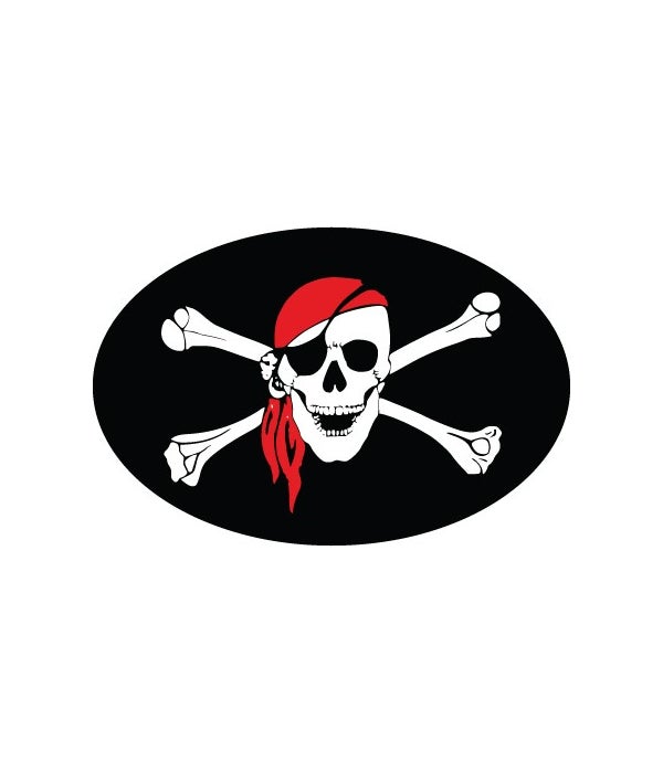 Jolly Roger-4x6 Oval Magnet