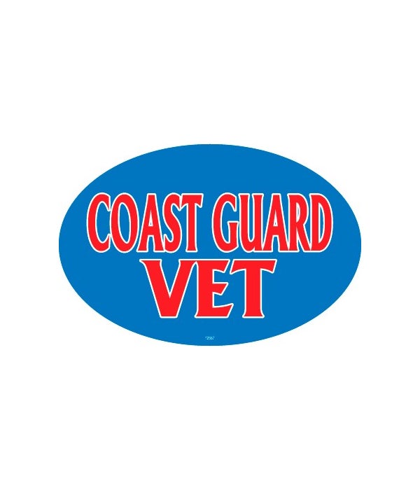 Coast Guard Vet (male colors) Oval magne
