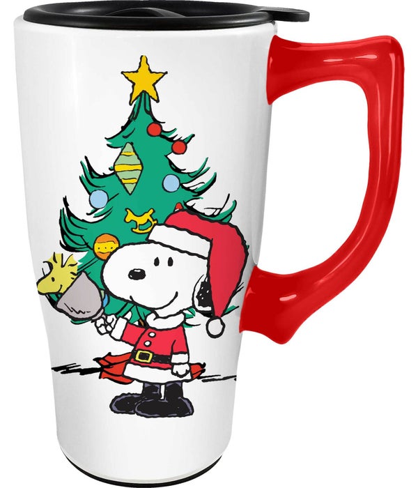 SNOOPY CHRISTMAS Ceramic Travel Mug with Handle