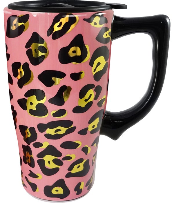 LEOPARD Ceramic Travel Mug with Handle