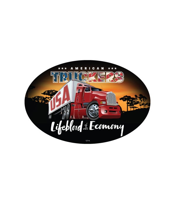 American Truckers Oval Magnet