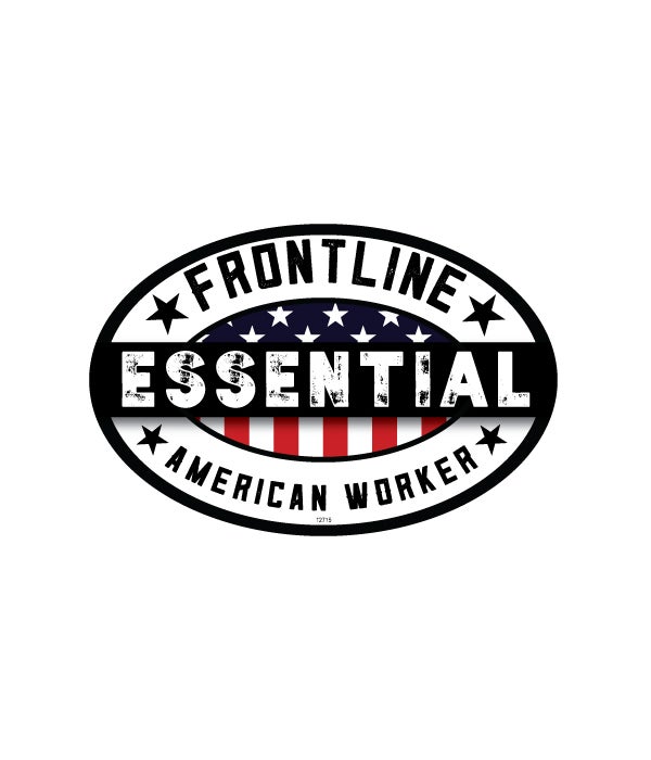 Frontline Essential American Worker-4x6 oval magnet