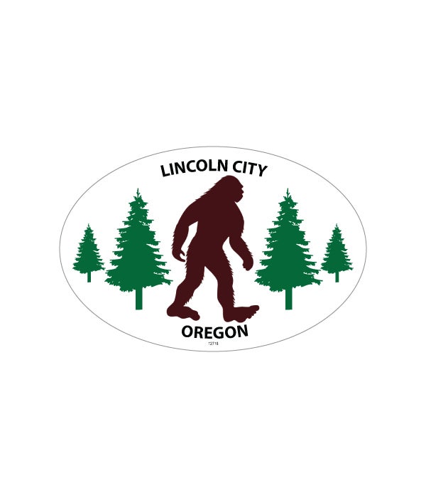 Bigfoot silhouette w/pine trees - Destination Namedrop