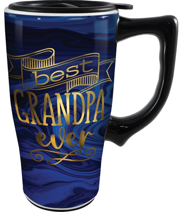 BEST GRANDPA EVER  Ceramic Travel Mug with Handle