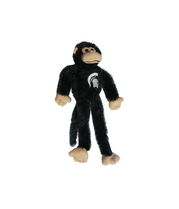 MSU Plush Monkey Moveable Legs DK Green