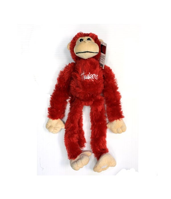 U-NE Plush Monkey Moveable Legs Red