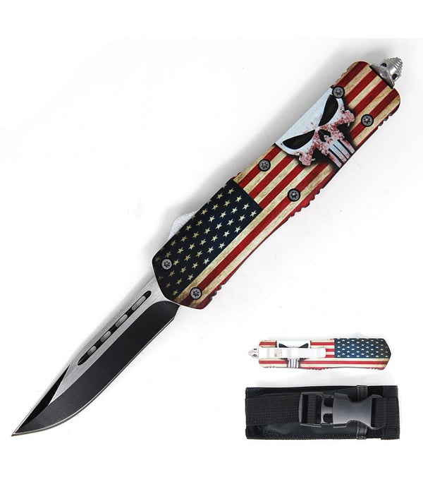 OTF 5" Flag / punisher knife w/case
