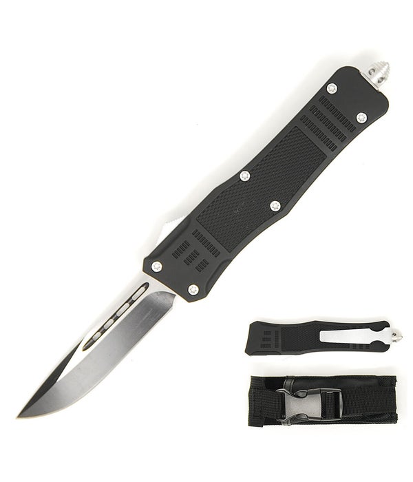 OTF 5.5" Black grip pattern knife