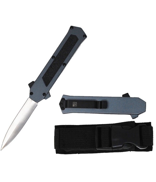 OTF Silver 4.5" Pocket Knife w/case