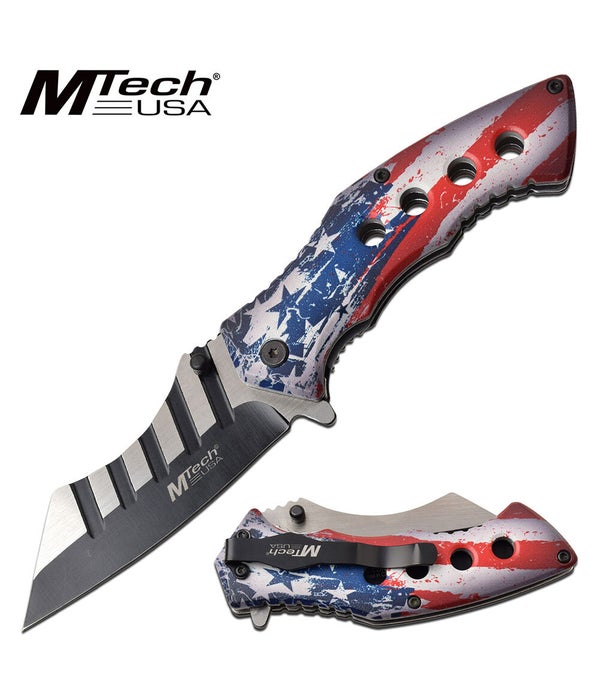 Distressed flag handle 4.75" S/A Knife