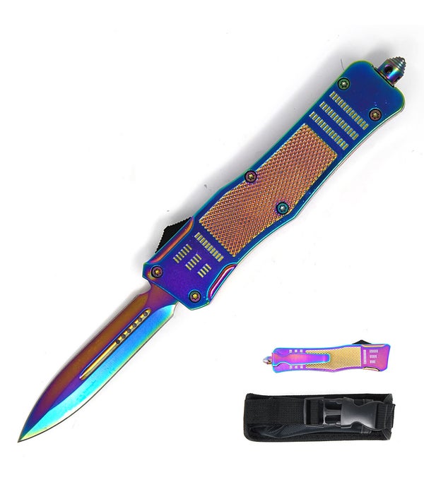 OTF 5.75" Rainbow Dagger Blade/Handle w/ case