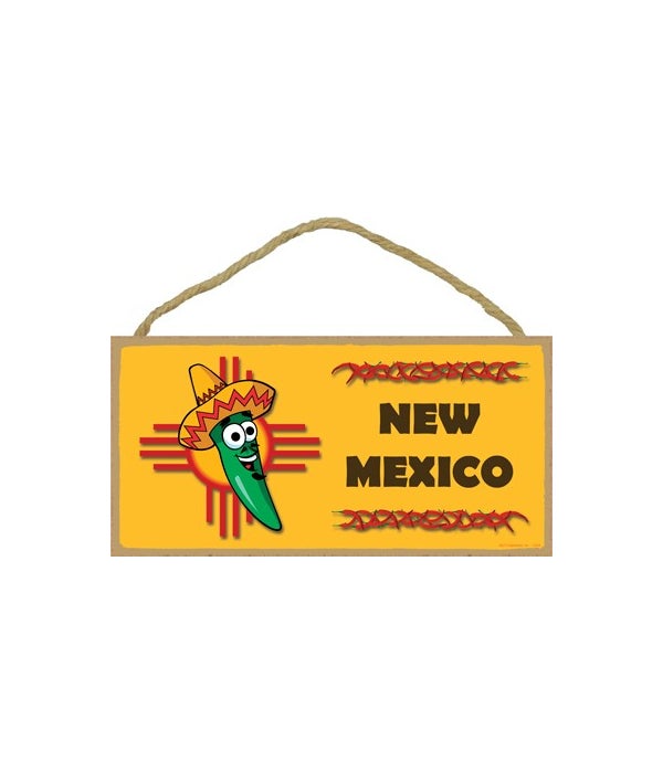 New Mexico flag with green chile in a so