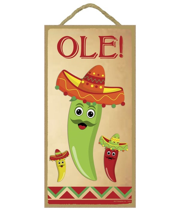 Ole! Chiles in a sombreros 5x10