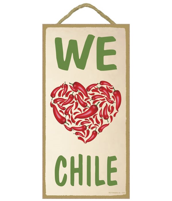 We love Chile (heart made up of chiles)