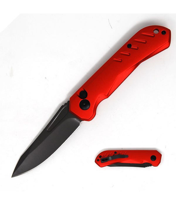 ASO Red Handle Knife 4.75" Closed