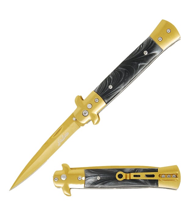 ASO Gold w/black Handle Knife 5" Closed