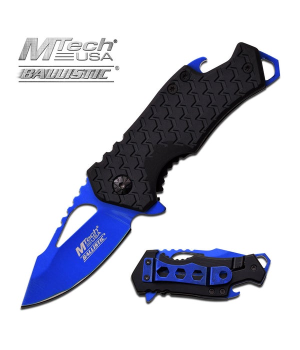 Black w/blue blade 3" S/A Knife