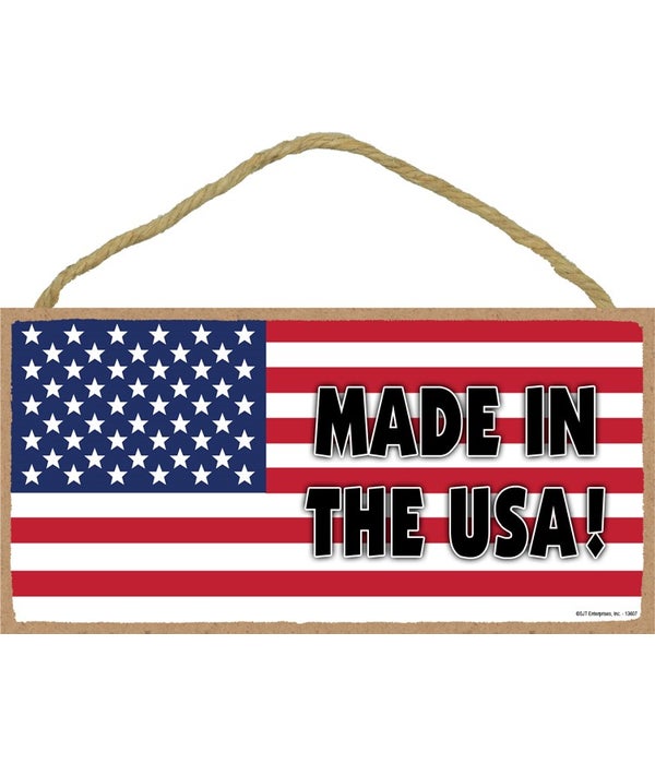 Made in the USA! (American flag) 5x10