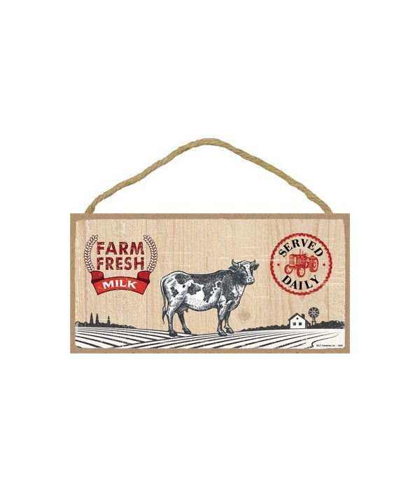 Farm Fresh Milk-5x10 Wooden Sign