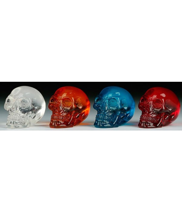 Skulls clear 4/A 2 1/8" H 12PC