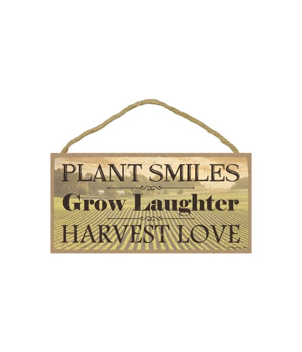 Plant smiles-5x10 Wooden Sign