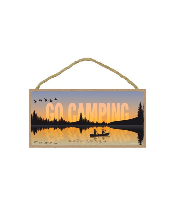 Go Camping - Lake sunset w/canoe silhoue