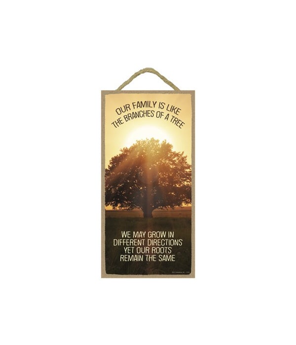 Our family is like the branches of a tree-5x10 Wooden Sign