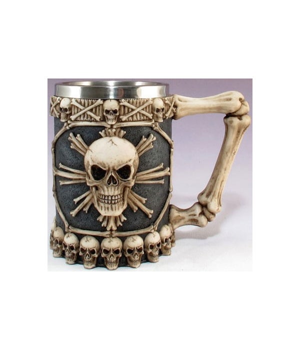 Skull mug 5-1/2"T
