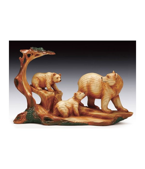 Wood-like carved Bear 5.75"T