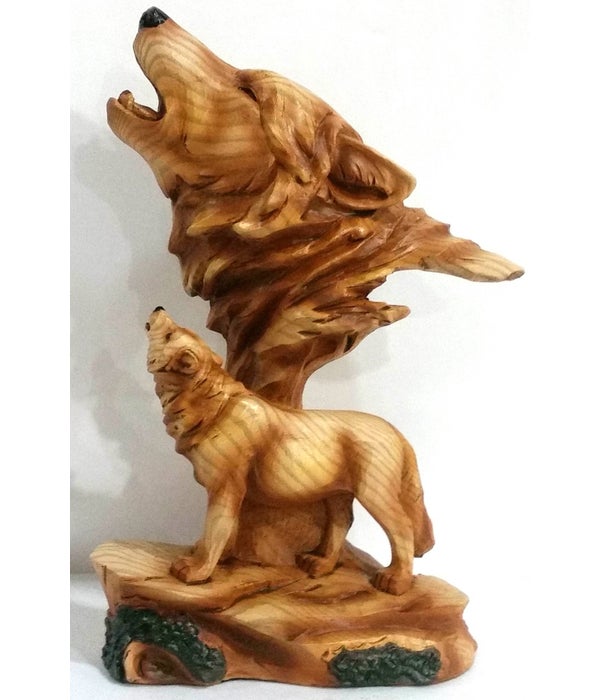 Wood-like " carved" Wolf Head