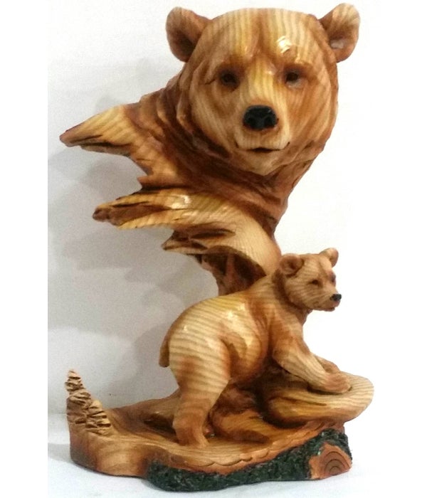 Wood-like"carved"' Bear Head